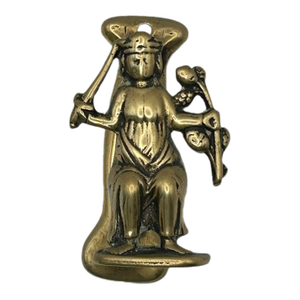 Early 20th Century Small Brass Edward the Confessor Door Knocker