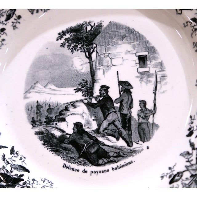 19th Century French Choisy-Le-Roi Dessert Plates “Campagnes Militaires”- Set of 12 For Sale - Image 14 of 18