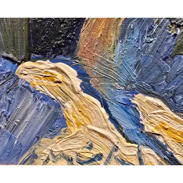 Textile Roger Muhl -Abstract Coastline Landscape at Spring -Oil Painting For Sale - Image 7 of 9