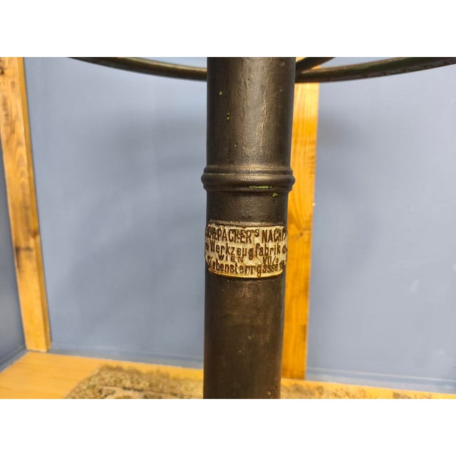 Glass Top Table with Cast Iron Industrial Iron Machine Legs, 2010s, Set of 3 For Sale - Image 6 of 18