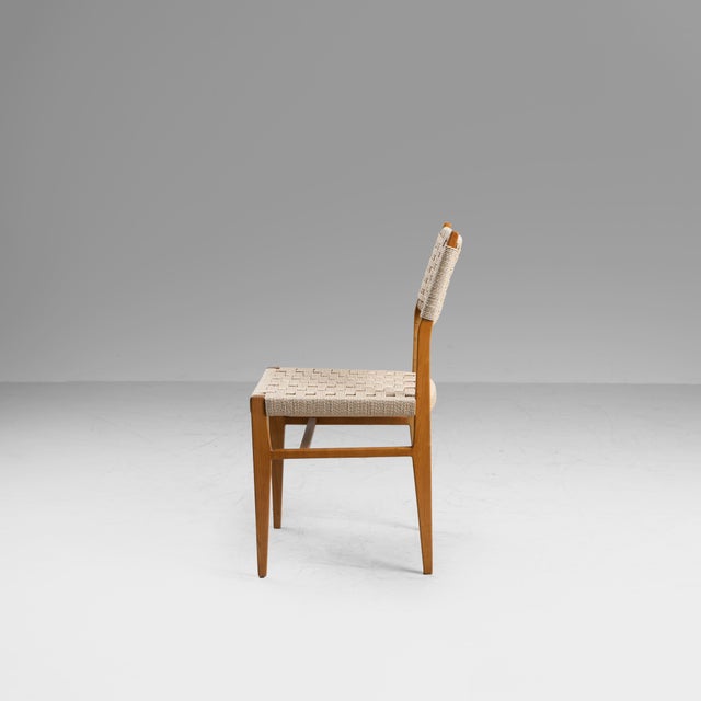 Wooden and Raffia Chairs, 1950s, Set of 4 For Sale - Image 4 of 14