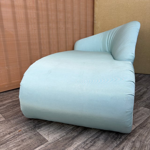 Teal 1990s Postmodern Art Deco Revival Chaise Lounge by Carson's Furniture. For Sale - Image 8 of 18