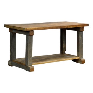 Industrial Oak Work Table, 1950 For Sale