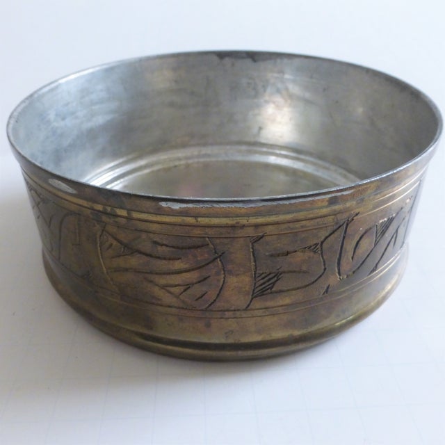 Vintage Asian Brass Bento Box Chinoiserie Stacking Lunch Box and