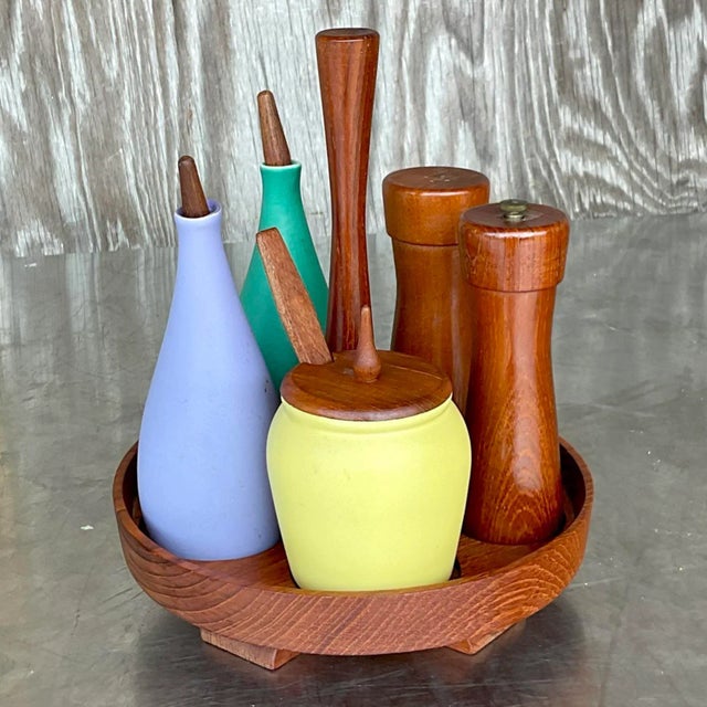 Mid 20th Century Vintage MCM Arni Form Condiment Lazy Susan- 7 Pieces For Sale - Image 4 of 10