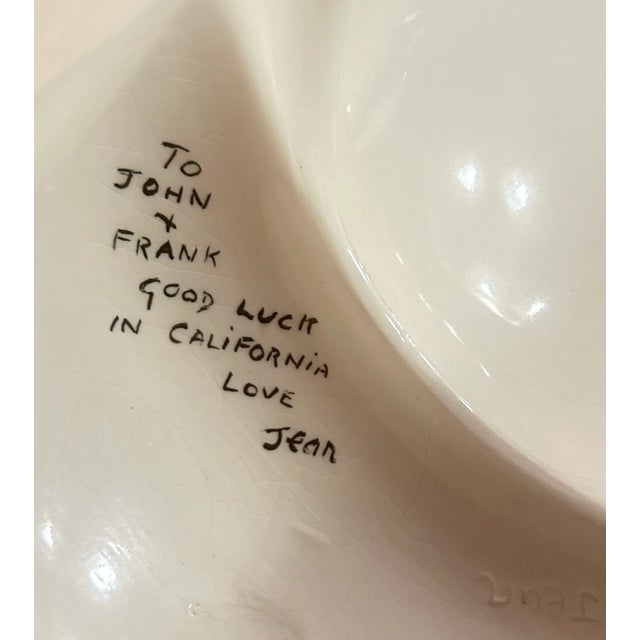 Vintage Holiday Pop Art Peace Dove White Ceramic Candy Dish Catchall For Sale In Palm Springs - Image 6 of 9