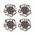 Ouroboros White Vegan Leather Round Pebble Placemat, Set of 4 For Sale - Image 4 of 5