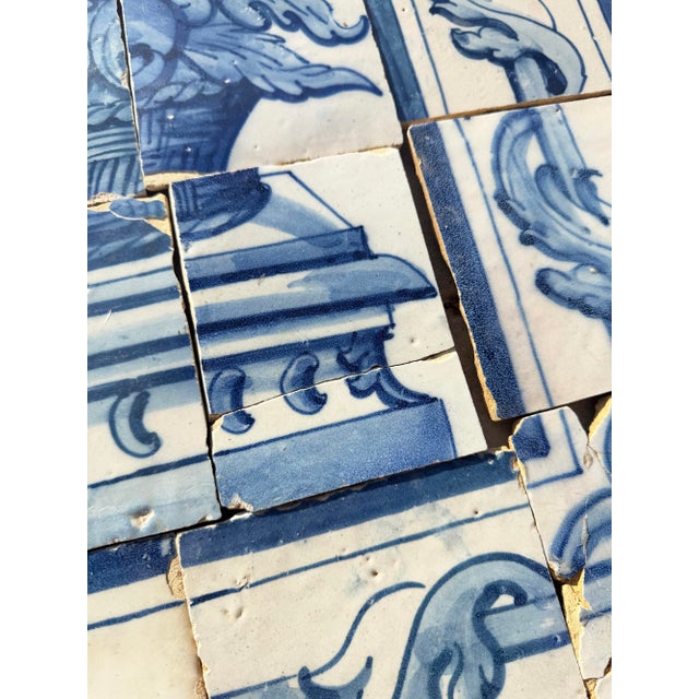 Baroque Antique 18th Century Portuguese Blue & White Abundance Basket Tile Panel For Sale - Image 3 of 16