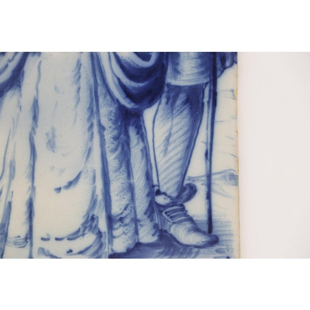19th Century Set of Two Tiles Depicting a Couple, Portuguese Baroque For Sale - Image 9 of 12