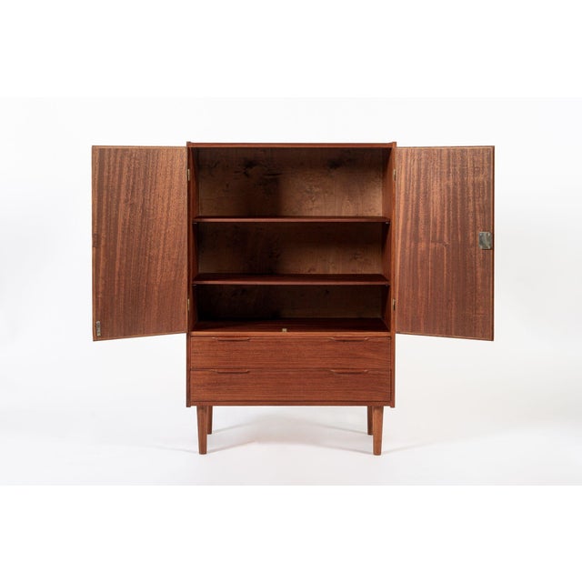 Mid Century Danish Teak Wood Storage or Bar Cabinet For Sale - Image 4 of 12