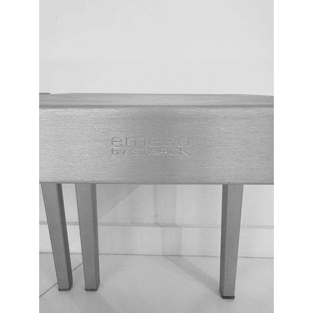 2000 - 2009 Philippe Starck for Emeco Hand-Brushed Aluminum Occasional Tables | Set of 2 For Sale - Image 5 of 7