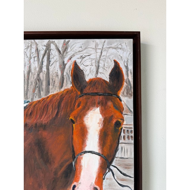 Ray Abrams Horse Portrait Impressionist Oil on Canvas Painting – Framed For Sale In Miami - Image 6 of 11