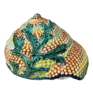 Vintage Vietri Ceramic Shell Box For Sale