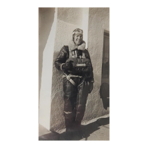 1940's Aviator With Full Kit Snapshot Photograph