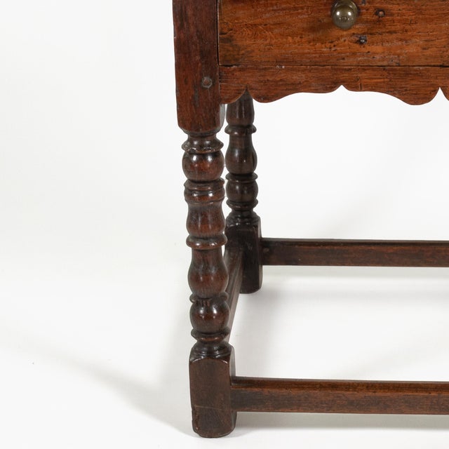 Early English Oak Side Table With Single Drawer Circa 1680 For Sale - Image 10 of 11