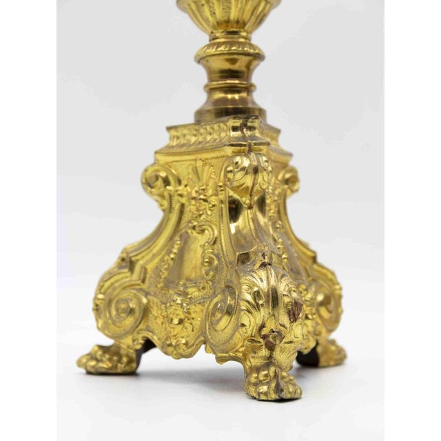 Italian Baroque Style Candlesticks, 19th Century, Set of 2 For Sale - Image 4 of 8