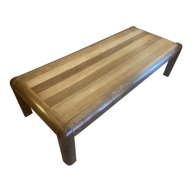 1960s Mid-Century Modern Lane Coffee Table Solid Wood Waterfall Edge Finish For Sale