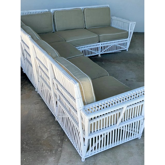 Vintage Stick Rattan Sectional Sofa After Bielecky Brothers For Sale In West Palm - Image 6 of 12