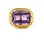 Italian 14k Gold Emerald-Cut Amethyst & Diamond Cocktail Ring, Circa 1980, Size 7.25 For Sale - Image 9 of 14