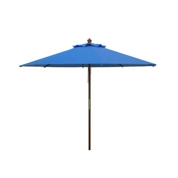 Not Yet Made - Made To Order Cannes 9ft Wooden Outdoor Umbrella - Pacific Blue For Sale - Image 5 of 5