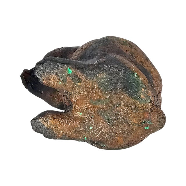 Mid-Century Japanese Showa Cast Iron Patinated Seated Rabbit Sculpture For Sale - Image 11 of 11