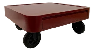 Italian Red Laminate Coffee Table on Wheels, 1980s