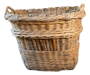 Early 20th Century French Wicker Grape Harvesting Basket