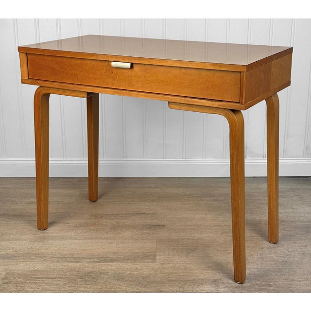 Thonet Mid-Century Modern Thonet Bentwood Blonde Console Table Writing Desk For Sale - Image 4 of 11