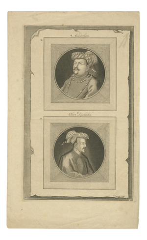 After François Valentijn, Mughal Nobles Asad Khan & Khan Jahan, Engraving, 1726