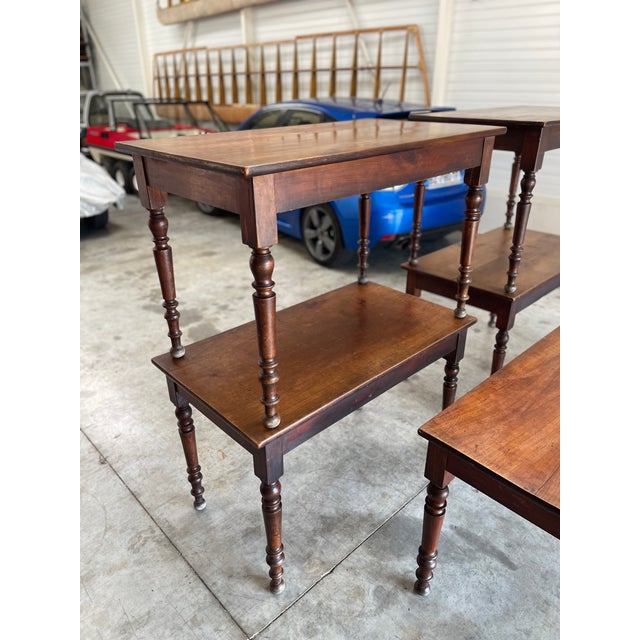 Wood Vintage French Wooden Bistro Coffee Tables, 1940, Set of 5 For Sale - Image 7 of 9