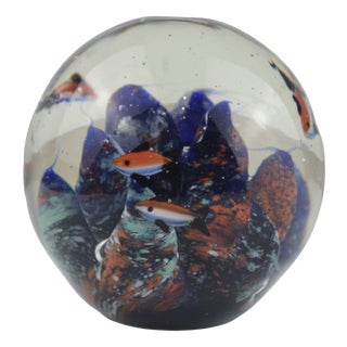 Murano Glass Aquarium Fish Paperweight, Italy, 1960s For Sale