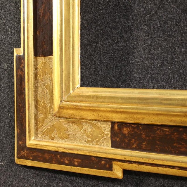 Vintage Italian Gilded and Painted Frame, 1920 For Sale - Image 9 of 13