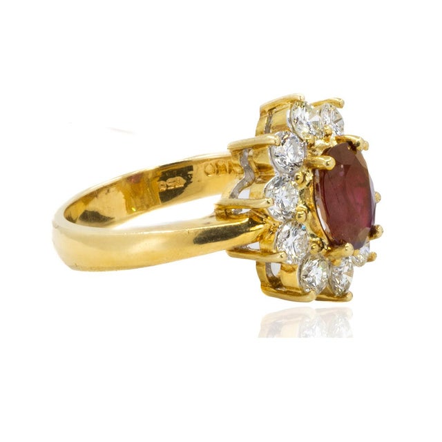 Contemporary Late 20th Century Pair of 18k Ruby Ring, Size 5 For Sale - Image 3 of 5