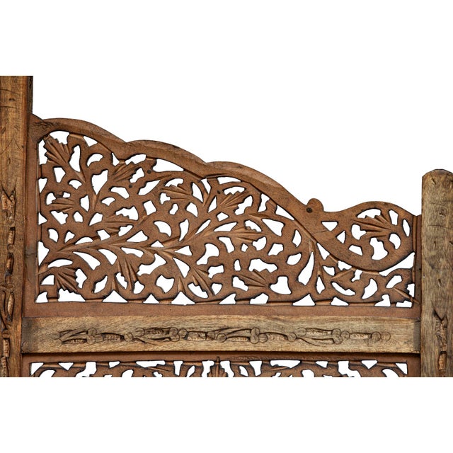 Vintage Handcrafted Wood Screen; Room Divider For Sale - Image 11 of 12