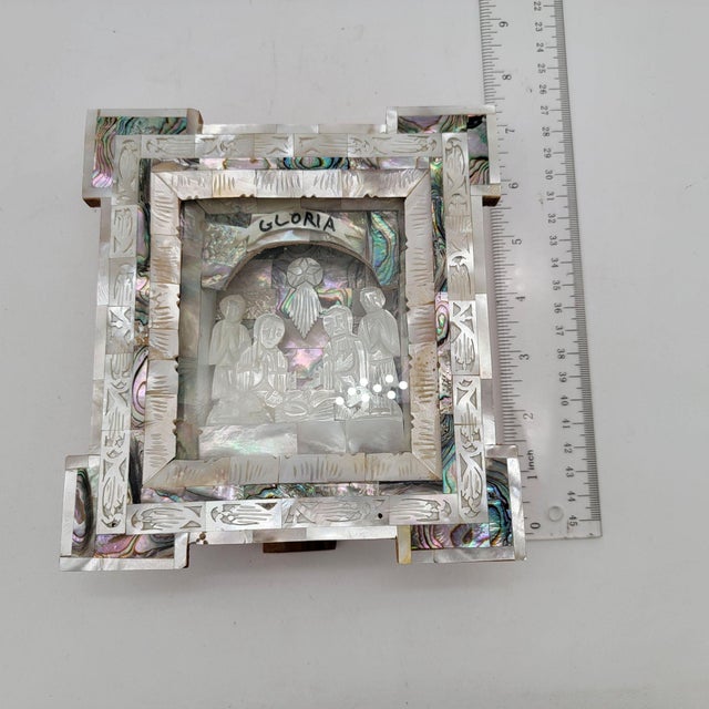 Antique Carved Mother of Pearl Nativity For Sale - Image 4 of 4