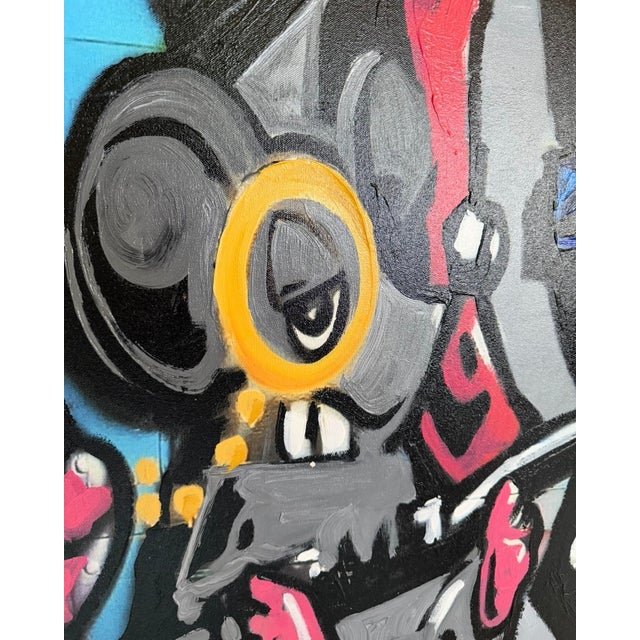 Augusto-S, Pig & Boombox, 2005, Oil Painting on Canvas, Framed For Sale - Image 4 of 11