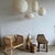Oval Flattened Pendant Light in Rattan and Natural Linen, 1980s For Sale - Image 4 of 8