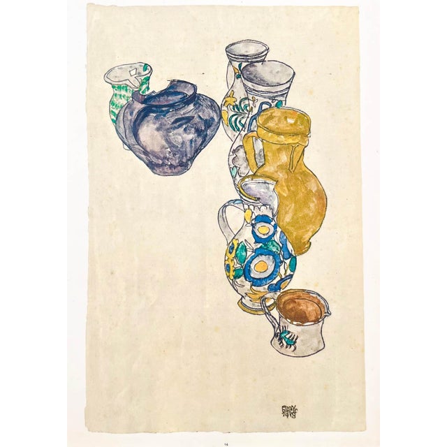 Artist:Egon Schiele Country:Austria Title:Persian jugs Medium:Lithograph – 64 Marks:Signed in plate Printed:1968 by Max...