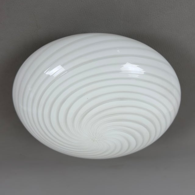 Modern Vintage Opal Spiral Ceiling Lamp in Murano Glass, 1970s For Sale - Image 3 of 11