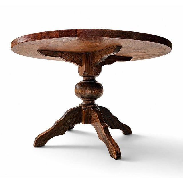 Oak Dining Table with Central Pedestal For Sale - Image 4 of 14