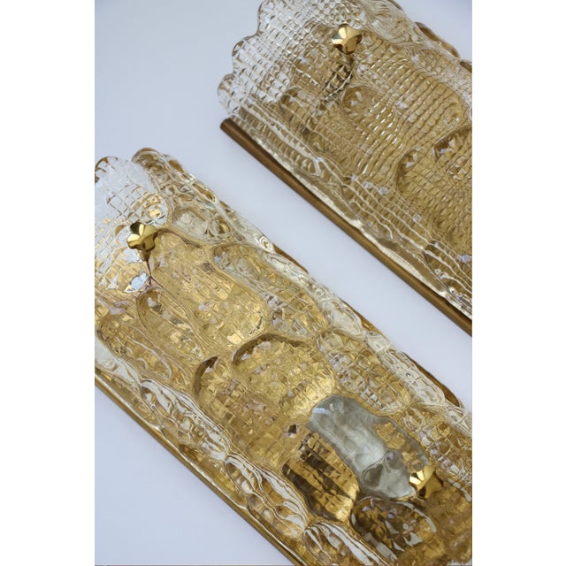 1960s Glass and Brass Wall Lights by Carl Fagerlund for Orrefors, 1960, Set of 2 For Sale - Image 5 of 18