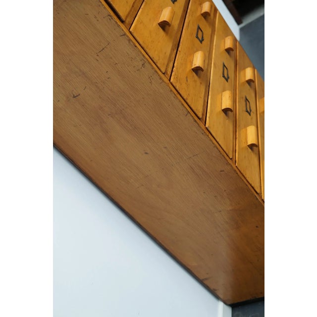 German Beech Industrial Apothecary Cabinet, Mid-20th Century For Sale - Image 9 of 14