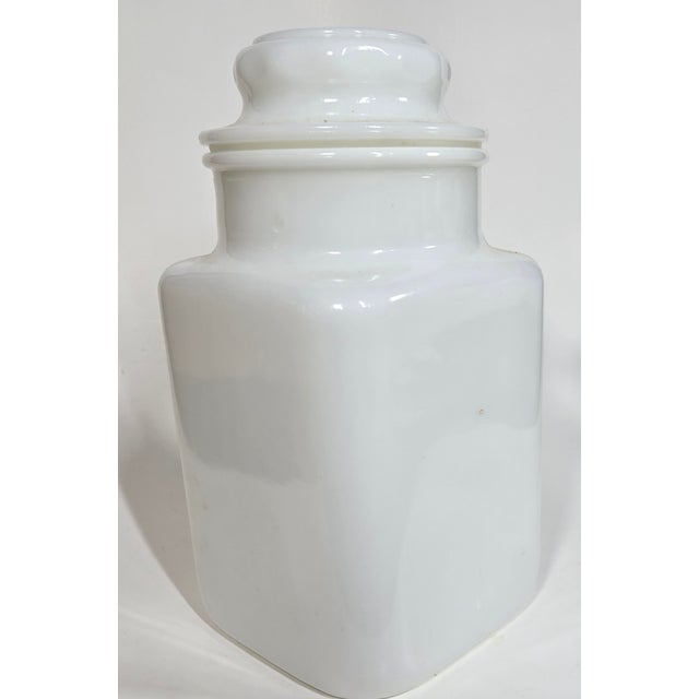 White Harvest Milk Glass Canister For Sale - Image 8 of 10