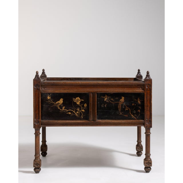 Napoleon III Jardinière with Floral and Bird Motifs, Second Empire Style, France, Circa 1880 For Sale - Image 9 of 15