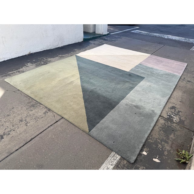 9ft × 11ft 10in Hanne Kortegaard for Linie Design Arguto Rug in Ocean For Sale In San Francisco - Image 6 of 10