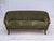 1970s, Scandinavian vintage 3-seater sofa. Original green furniture fabric, teak wood legs and armrests. Springs in the...