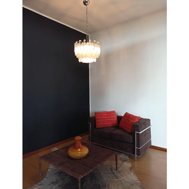 Mid-Century Modern Vintage Murano Glass Quadriedri Chandelier, 1990s For Sale - Image 3 of 18