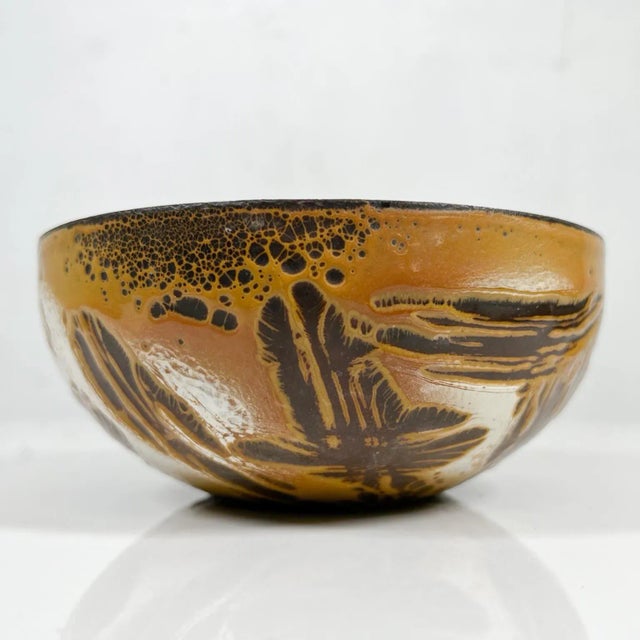1960s 1960s Hanova of Pasadena Brown Enamel Lava Bowl California For Sale - Image 5 of 8