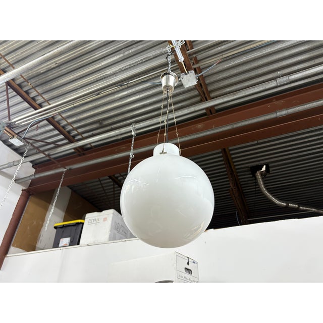 White 1970s Italian Modern Sphere Pendant For Sale - Image 8 of 11