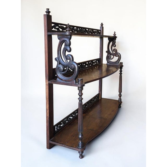 Antique Napoleon III Mahogany Shelf, 1890s For Sale - Image 5 of 10